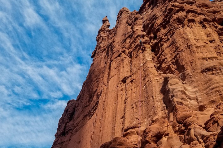 a canyon with a mountain in the background