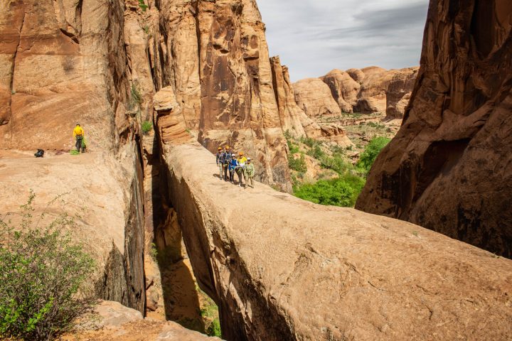 a canyon with a mountain in the background