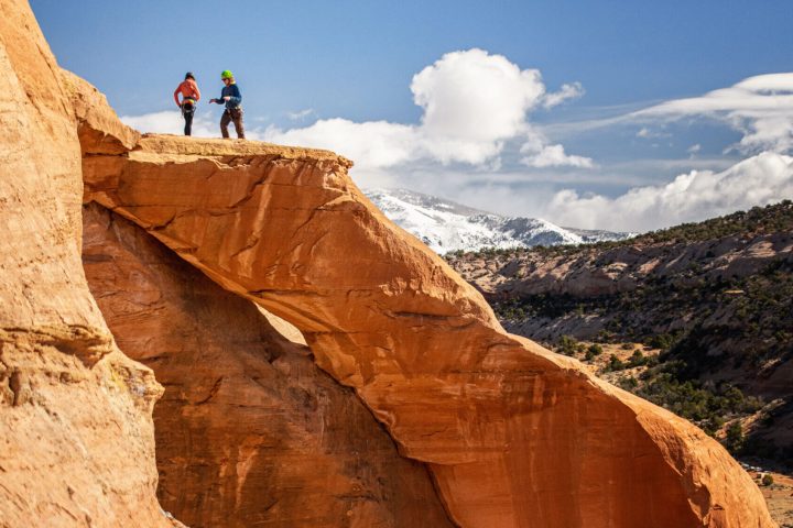 a canyon with a mountain in the background