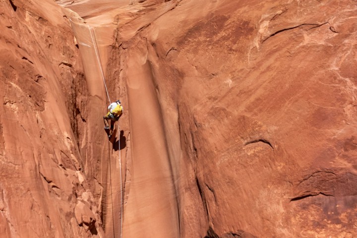 a canyon with a mountain in the background