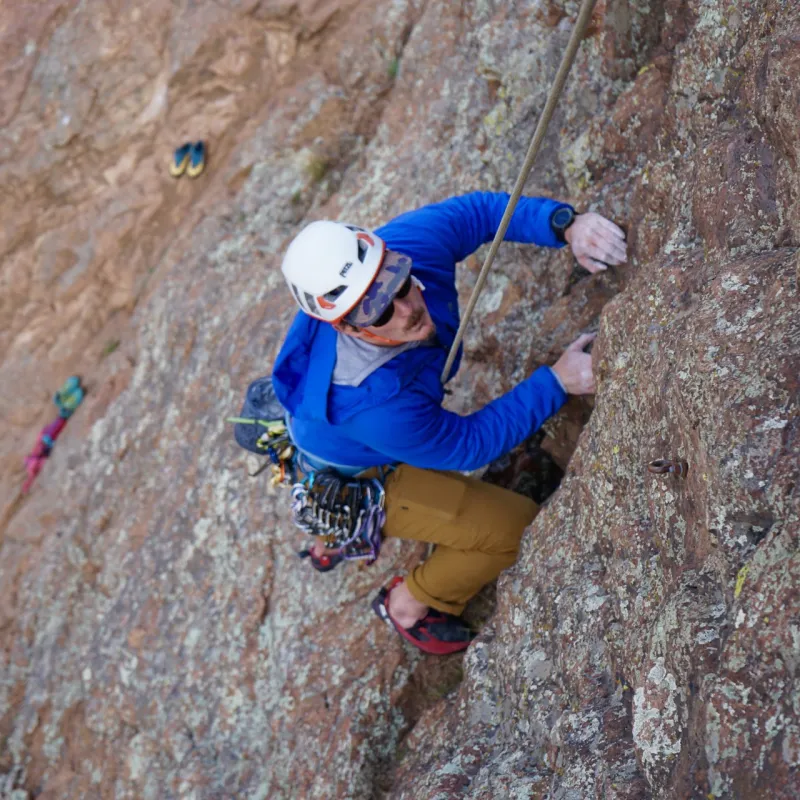 a person wearing a helmet